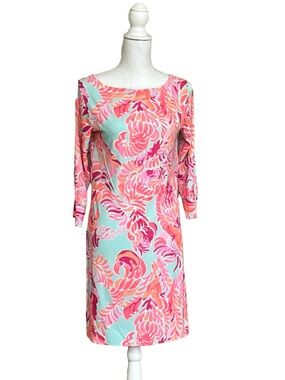 Lilly Pulitzer SOPHIE DRESS “Love Birds” Print Shift-Style Boatneck Dress #17412